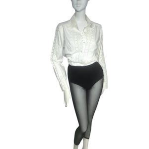 Lace blouse, vintage, cream, ruffle,high neck. Saks 5th Ave. Original tags, NWT