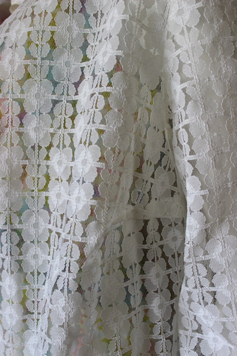 Vintage lace jacket lightweight white Long 1960s