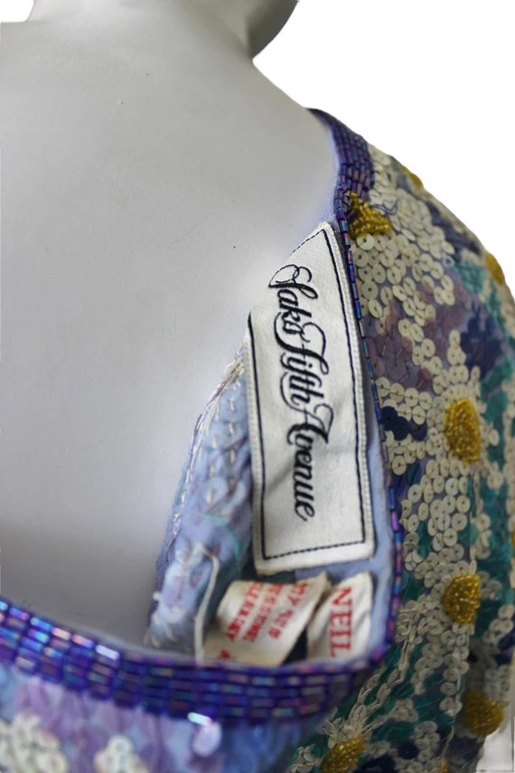 Sequin top, vintage, floral, silk. Saks Fifth Ave… - image 10