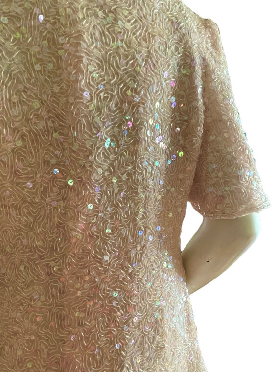 Pink sequin 1980s jacket, cardigan, pastel, sprin… - image 8