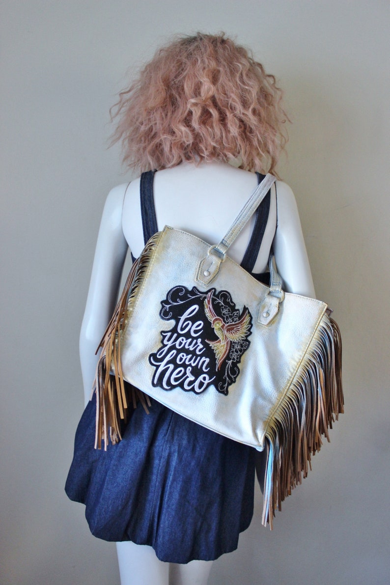 Fringe Bag Vegan Leather Hand Painted Be Your Own Etsy