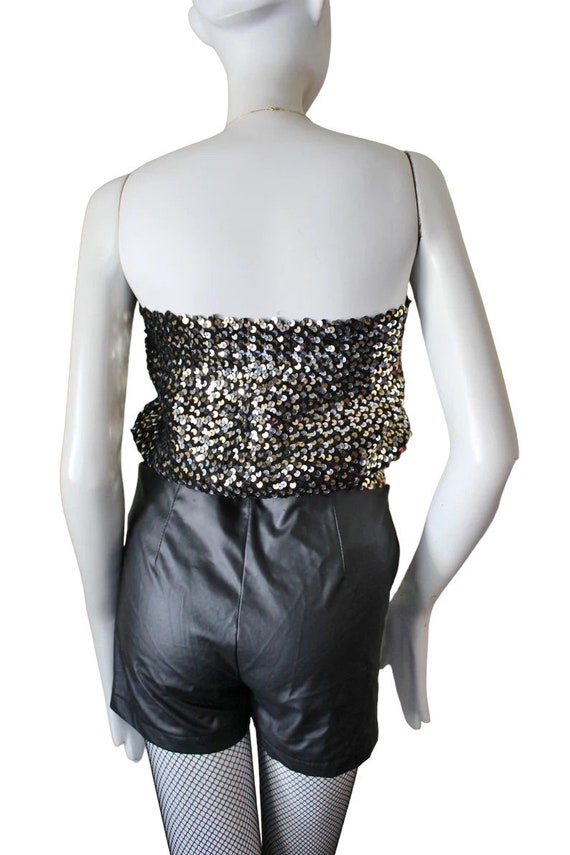 Sequin tube top, vintage, disco, clubwear, black … - image 9