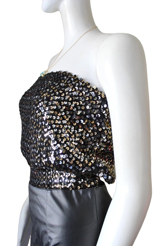 Sequin tube top, vintage, disco, clubwear, black … - image 10