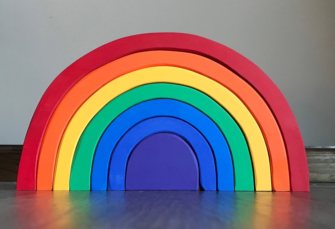 Wooden Rainbow Stacker Etsy