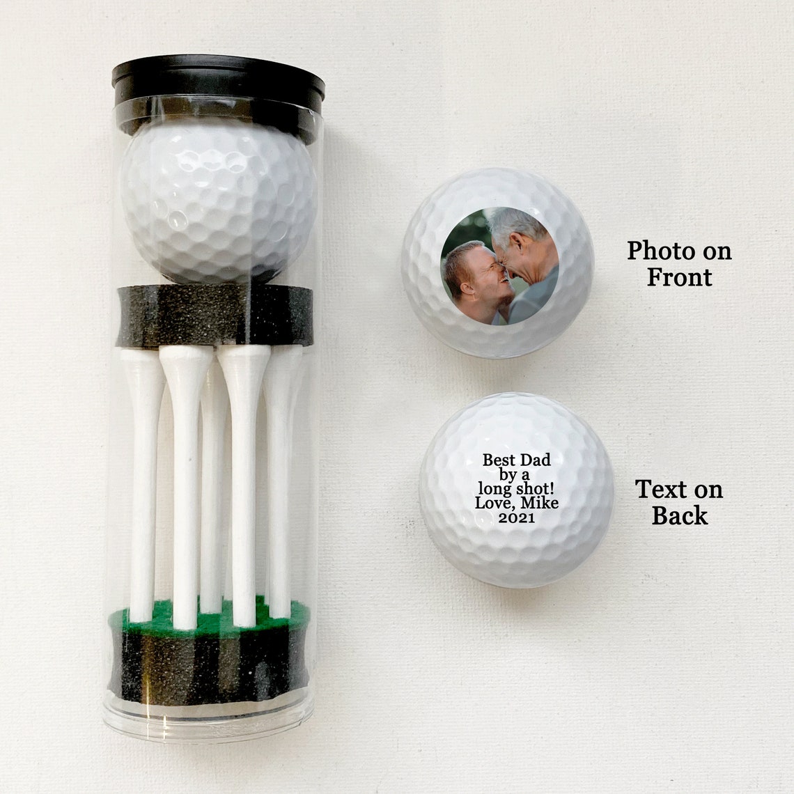 Personalized Photo Golf Ball with Custom Message on Back Etsy