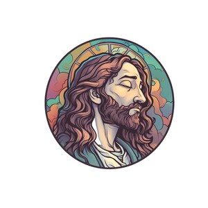 Jesus Saves | Christian Sticker | Faith-Based Vinyl Decal for car water bottle laptop, Jesus Face