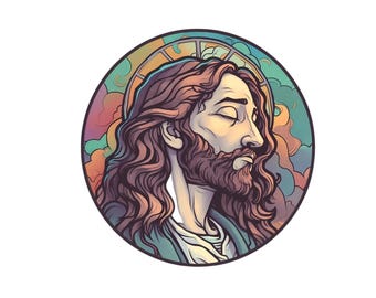 Jesus Saves | Christian Sticker | Faith-Based Vinyl Decal for car water bottle laptop, Jesus Face