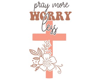 Jesus Saves | Christian Sticker | Faith-Based Vinyl Decal for car water bottle laptop, Pray more worry less verse, Philippians 4:6-7