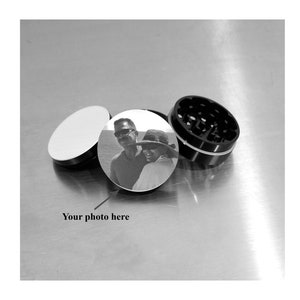 4 Piece 2.&quot; 50mm Grinder Herb With Catcher Set, Laser engraved on grinder directly with Fiber laser Your photo here