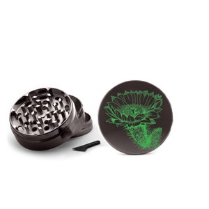 Cactus Flower Metal Grinder Herb With Catcher Set, 4 Piece Grinder Girly Grinder, for Girls, Gifts for Smokers 0274