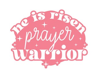 Jesus Saves | Christian Sticker | Faith-Based Vinyl Decal for car water bottle laptop, he is risen prayer warriors bible verse, Matthew 28:6