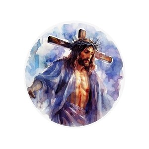 Jesus Saves | Christian Sticker | Faith-Based Vinyl Decal for car water bottle laptop Cross