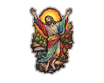 Jesus Saves | Christian Sticker | Faith-Based Vinyl Decal for car water bottle laptop, Jesus Face