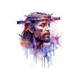 Jesus Saves | Christian Sticker | Faith-Based Vinyl Decal for car water bottle laptop Cross