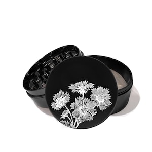 Wild Blanket Flower Metal Grinder Herb With Catcher Set, 4 Piece Grinder Girly Grinder, for Girls, Flower Grinder L0152