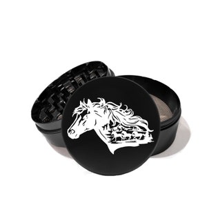 Wild horse mountain ranch aircraft grade aluminum Herb  Grinder With Catcher Set, Free custom engraved  in the back