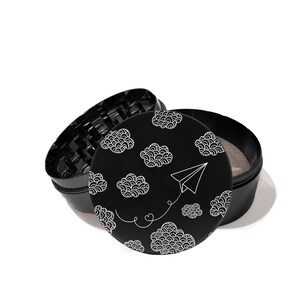 Paper Plane Metal Grinder Herb With Catcher Set, 4 Piece Grinder Girly Grinder, for Girls, Gifts for Smokers L0262