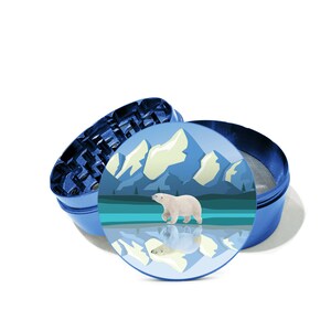 Polar Bear Alaska Mountain Herb Grinder , 4 Piece  with Personalize the back of the grinder with your own message 0327
