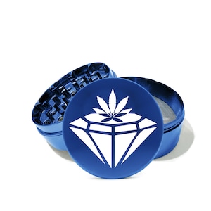 Diamond Leaf Metal Grinder Herb With Catcher Set, 4 Piece Grinder for Girls, For Men, Gifts for Smokers, UV Printed 0092