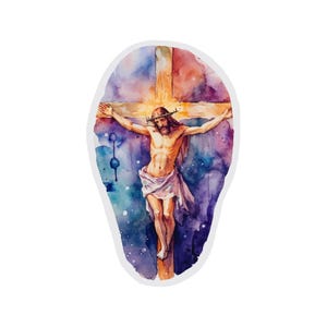 Jesus Saves | Christian Sticker | Faith-Based Vinyl Decal for car water bottle laptop Cross