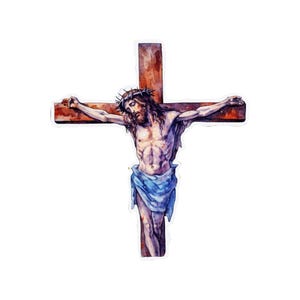 Jesus Saves | Christian Sticker | Faith-Based Vinyl Decal for car water bottle laptop cross