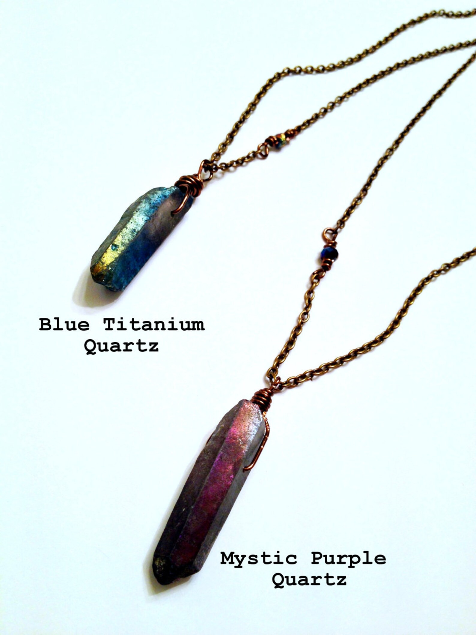 Long Crystal Prism Layering Necklace Etsy