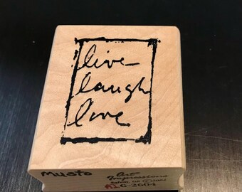 Art Impressions Live, Love, Laugh Wood Mounted Rubber Stamp.