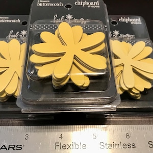Heidi Swapp Chipboard Shapes, Butterscotch Flowers.