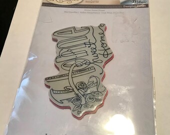 Spellbinders Designer Series Home Sweet Home Almost Mounted Rubber Stamp.