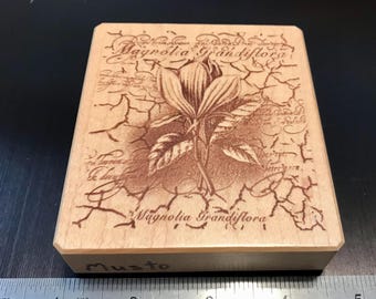 Inkadinkado Galerie Vernissage Magnolia Collage Wood Mounted Rubber Stamp.
