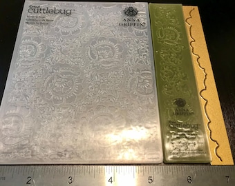 Anna Griffin Small A-2 Blossom Toss Embossing Folder, Border, and Cutting Die.