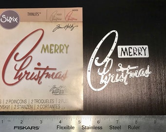 Tim Holtz Retro Merry Christmas Thinlits.