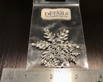 Nunn Designs Silver Metal Snowflakes with Brads.