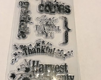 Inkadinkado Clear Acrylic Harvest Expressions Fall Stamp Set.