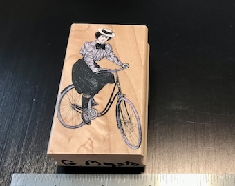 Hero Arts Vintage Cycling Wood Mounted Rubber Stamp.