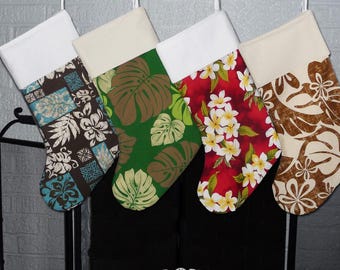 Christmas Stocking - Hawaiian fabric