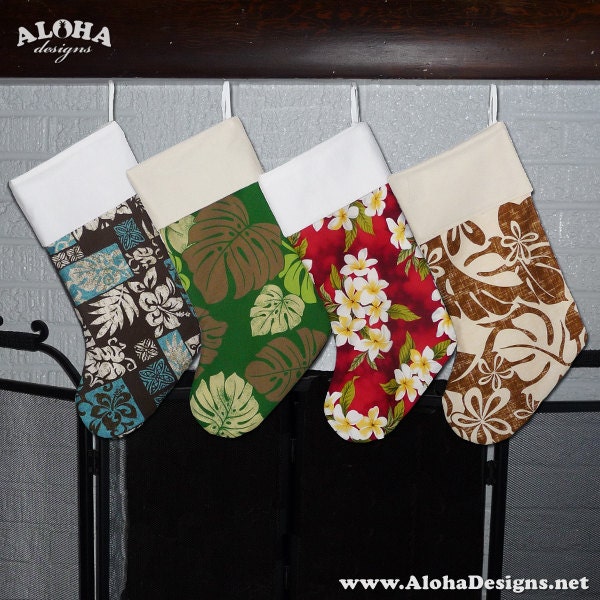 Christmas Stocking - Hawaiian fabric