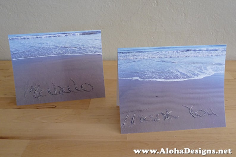 blank inside Mahalo in the Sand Note Cards