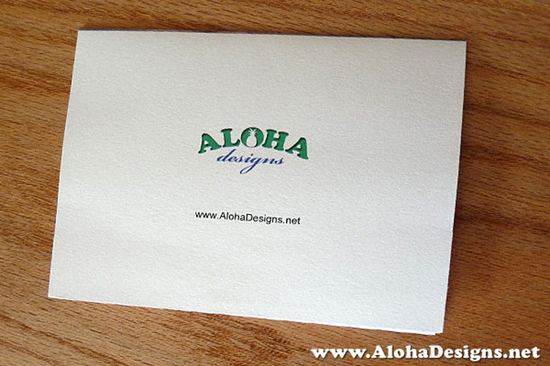 blank inside Mahalo in the Sand Note Cards