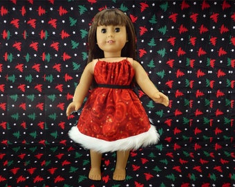 18" Doll Santa Christmas Dress