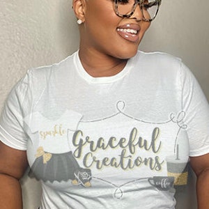 White Gildan (G640) Softstyle T-Shirt Mockup 2, African American Woman, Full Figure, Black Woman