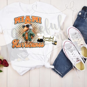 Miami Hurricanes Trendy Mascot PNG Sublimation Transparent Design