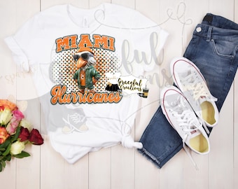 Miami Hurricanes Trendy Mascot PNG Sublimation Transparent Design