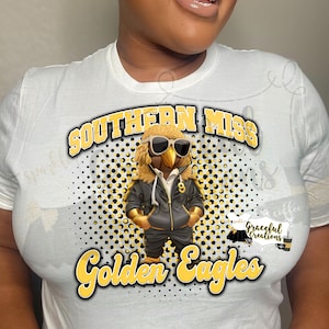 Southern Miss Golden Eagles Trendy Mascot PNG Sublimation Transparent Design