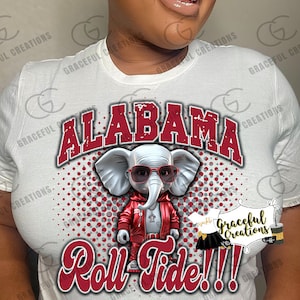 Alabama Roll Tide Trendy Mascot PNG Sublimation Transparent Design
