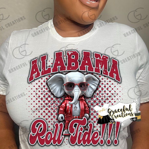 Alabama Roll Tide Trendy Mascot PNG Sublimation Transparent Design