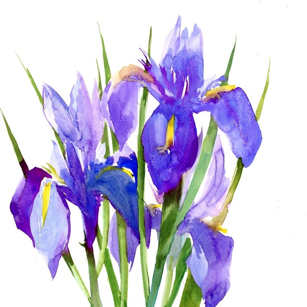 Iris Painting - Etsy