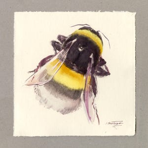 Bumblebee Artwork, an original watercolor painting by artist Suren