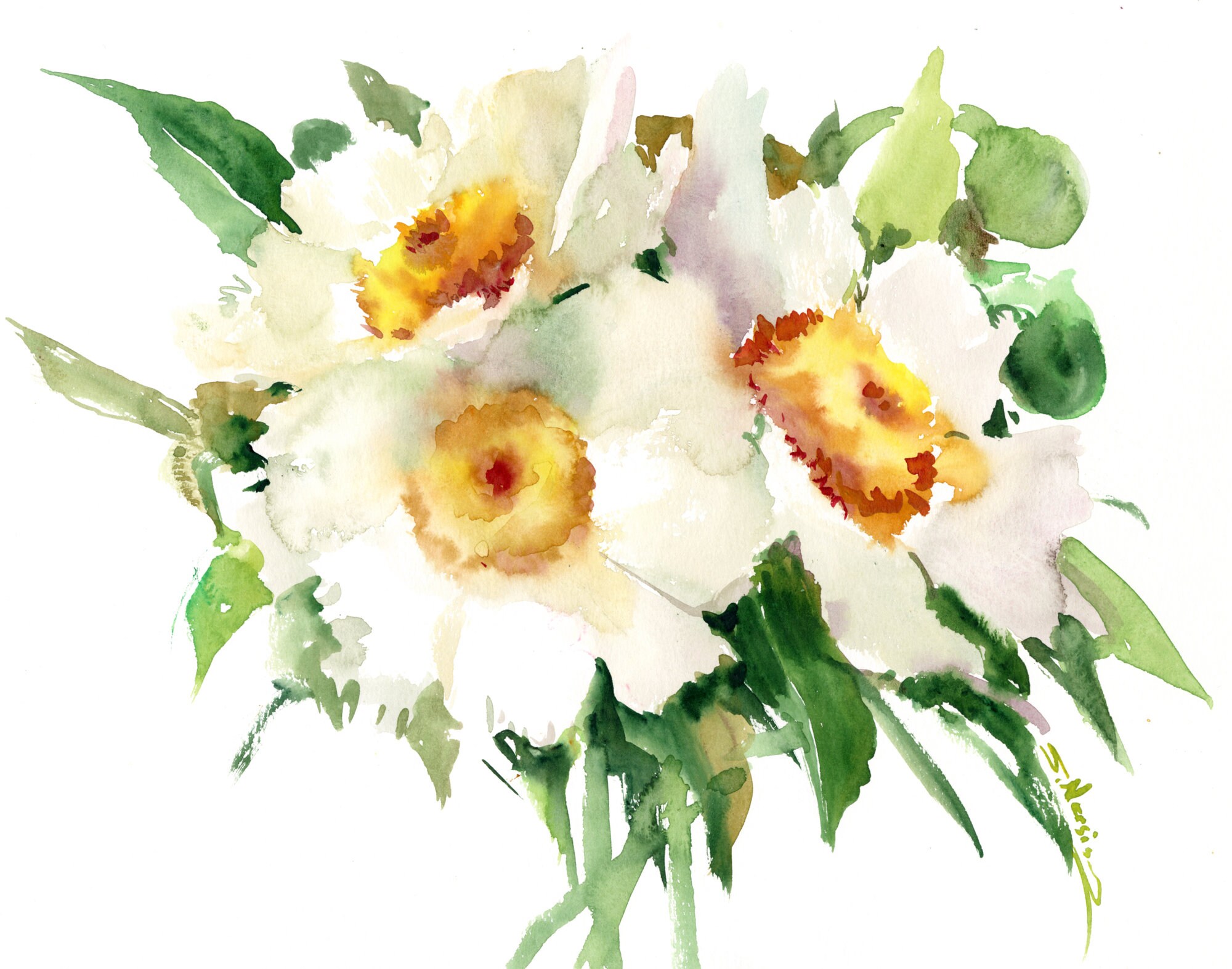 白い牡丹の花の水彩画アート、オリジナルの花の水彩画、牡丹 - Etsy 日本