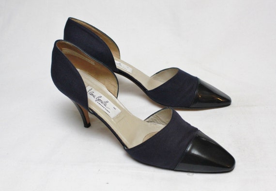 navy designer heels